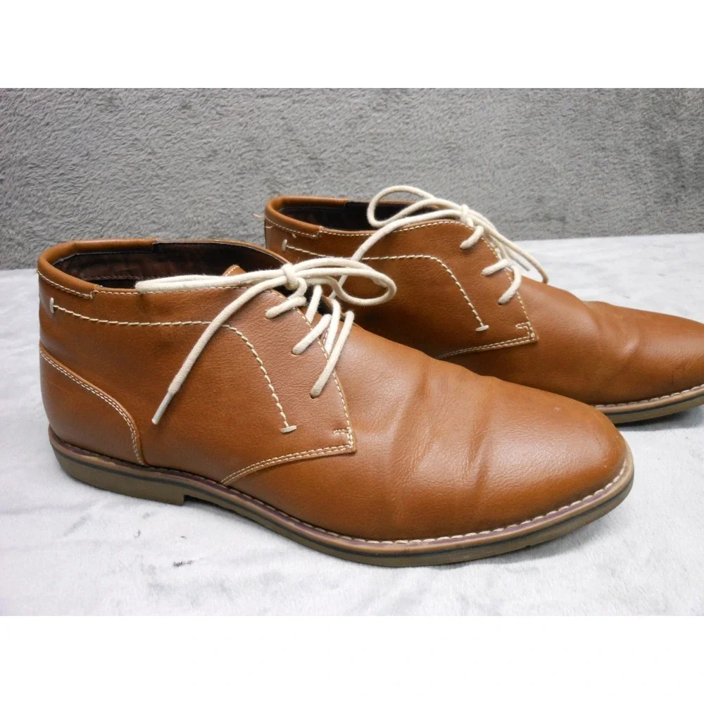 Sonoma Goods for Life Mens‎ 11 Wide Chukka Boots Brown Leather Lace Up